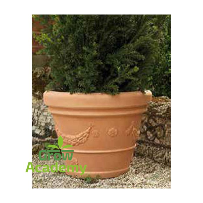 Pot With Festoon Terracotta 22lt